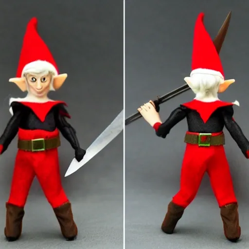 adult elf, black face, red eyes, white hair, with a sword in the hand, medieval style