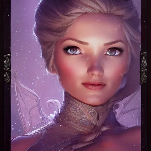 Elsa, d & d, fantasy, intricate, elegant, highly detailed, digital painting, artstation, concept art, matte, sharp focus, illustration, hearthstone, art by artgerm and greg rutkowski and alphonse mucha, hdr 4k, 8k 