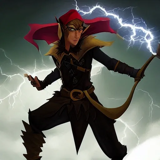 Half-Elf thief, white background, epic pose, beautiful lightning, dnd