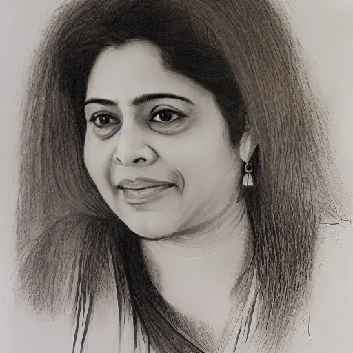 Anjali Tendulkar, Pencil Sketch