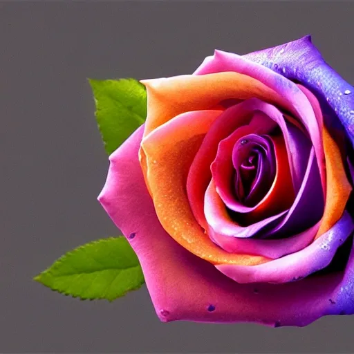 3D Image of a rainbow rose with small rose buds and baby's breath in a colorful VictorianAge styled vase, 3DELIGHT, 3DEXCITE, VRay, Behance HD intricate detail, centered, sharp focus breathtaking,photorealism,hyperrealism, hyperdetailed,complex detail,64 megapixels,filigree,octane rendered+4k UHD, Albrecht Dürer, Thomas Kinkade, beautiful, elegant, soft shading, IMAX, unreal engine , 8k resolution, 