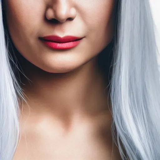 lady，close up，white hair