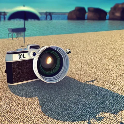 taking pictures at the seaside, 3D