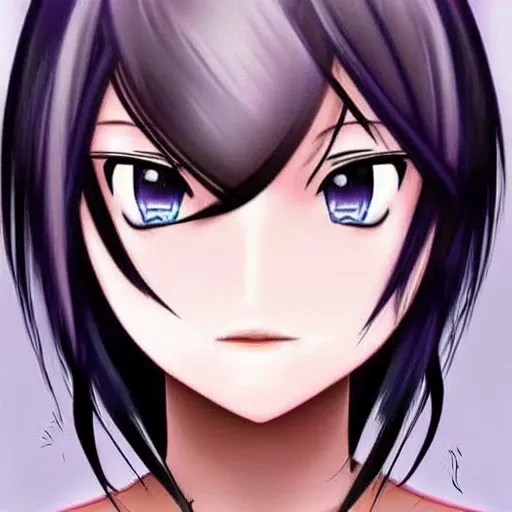 anime female perfect face , 3D