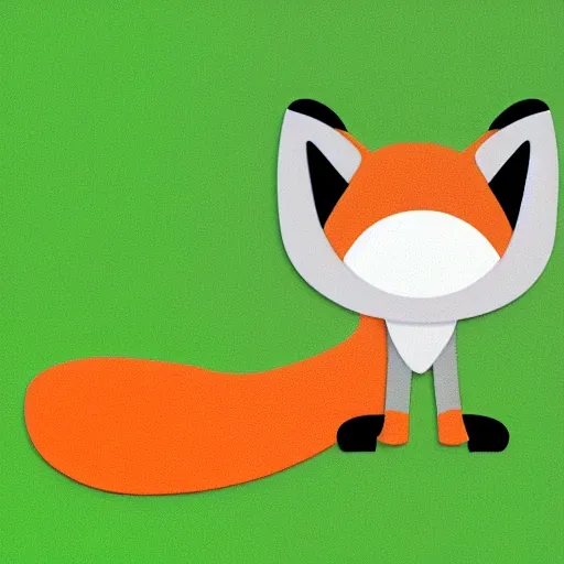 a fox with letter A , flat icon

