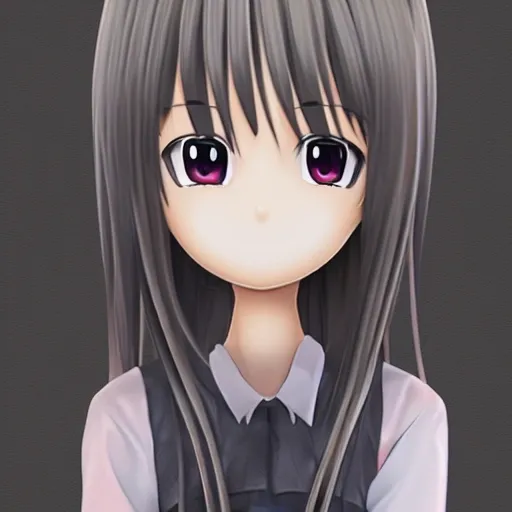 cute anime girl, 3D