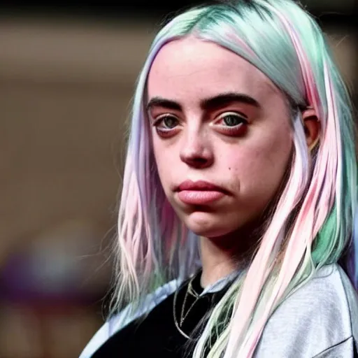  Quiero ver qué crees una imagen con la mejor calidad realista que puedas de Billie eilish en un cuadro renacentista que sobreexplore las curvas de su anatomia fijándonos particularmente en su belleza