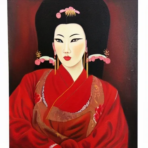 Pretty Asian concubine
, Oil Painting