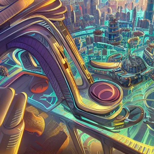 Draw, futuristic utopian city, detailed, sunligh, masterpice, art, 3D, High Definition, highly detailed, intricate, color