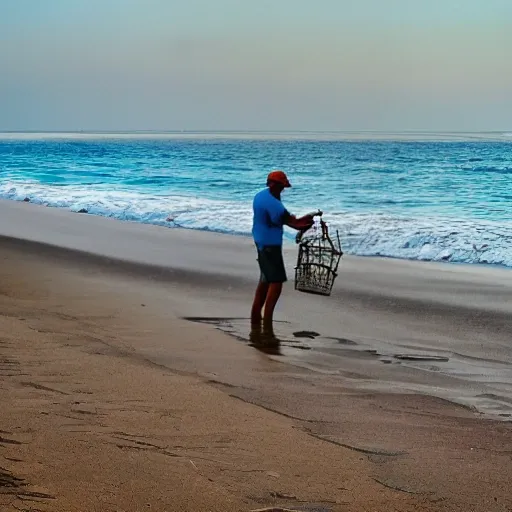 transformer fisherman in the beach fisherman

