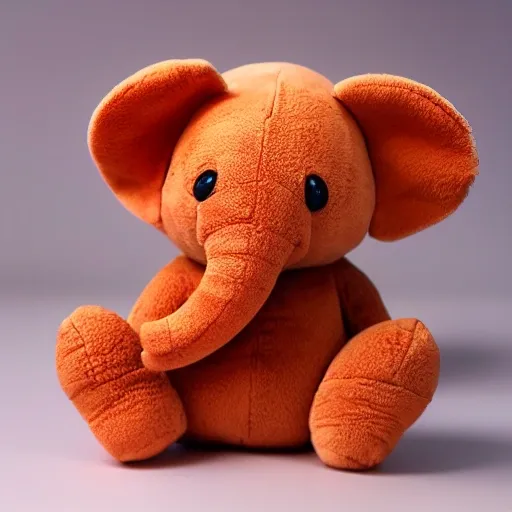 cute kawaii Squishy elephant plush toy, realistic texture, visible stitch line, soft smooth lighting, vibrant studio lighting, modular constructivism, physically based rendering, square image 