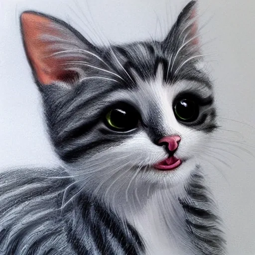 Draw, cute and adorable cat, delicate, masterpiece, 3D, CG, hipe ...