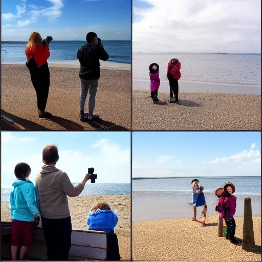 taking pictures at the seaside