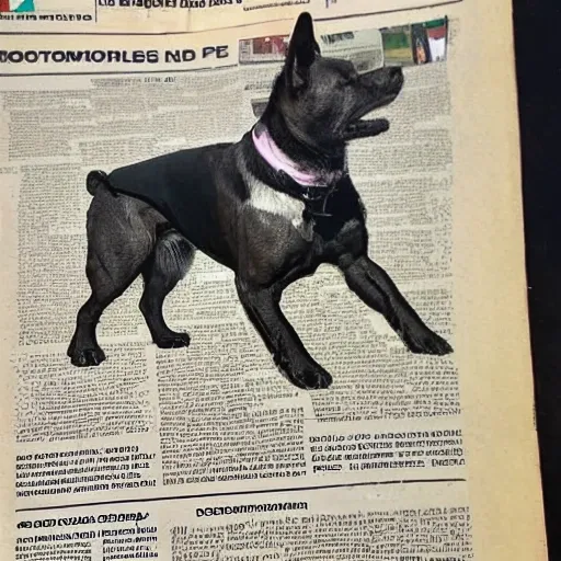 perro, sentado en una silla, leyendo un periodico, fumando un habano , 3D