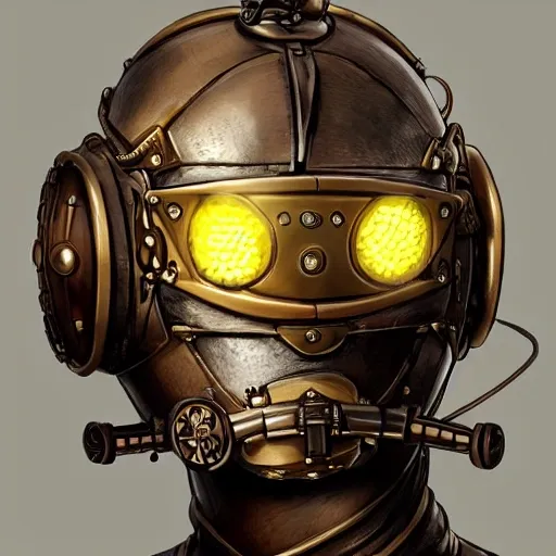 steampunk helmet fantasy art mask robot ninja stylized digital illustration sharp focus, elegant intricate digital painting artstation concept art global illumination ray tracing advanced technology chaykin howard and campionpascale and cooke darwyn and davis jack 