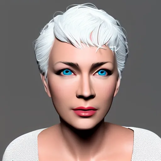 lady，close up，white hair, 3D