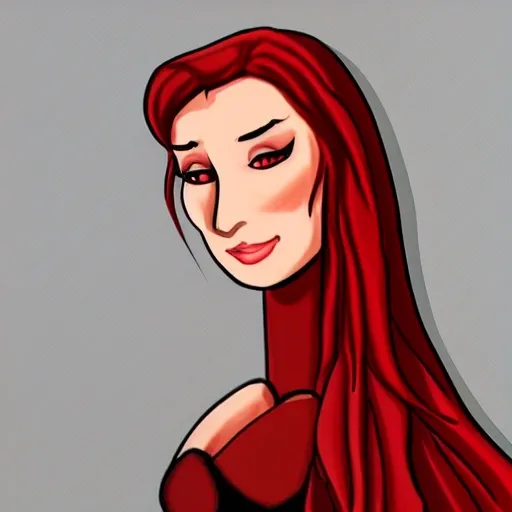 Melisandre from game of thrones, cleavage visible, navel visible, abs visible, witch, beautiful face , reality, full body view, Trippy, 3D, Cartoon