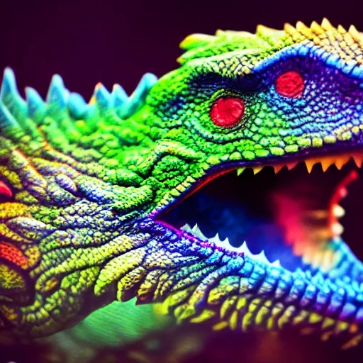 Realistic, photo, 8k, dragon, beautiful, green, blue, red, yellow, purple 