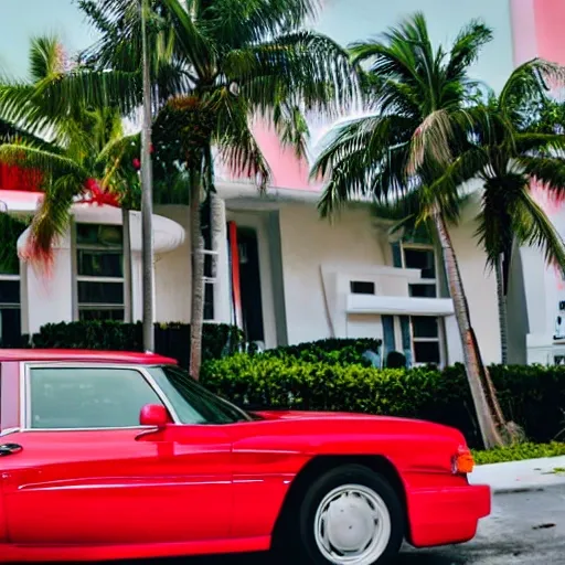 a red car in Miami