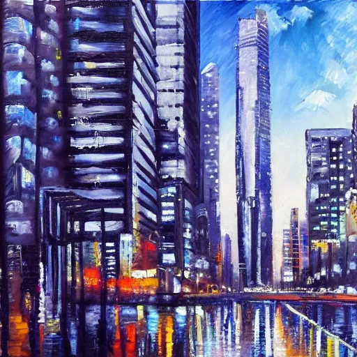 
modern shining city
, 3D, Oil Painting, 3D