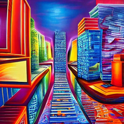 
modern shining city
, 3D, Oil Painting, 3D, 3D, Trippy