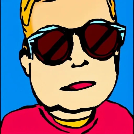 , Cartoon , boy with sunglases
