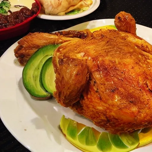 El pollo Pepe está listo para comer. Está delicioso