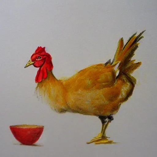 Gallina comiendo, Pencil Sketch