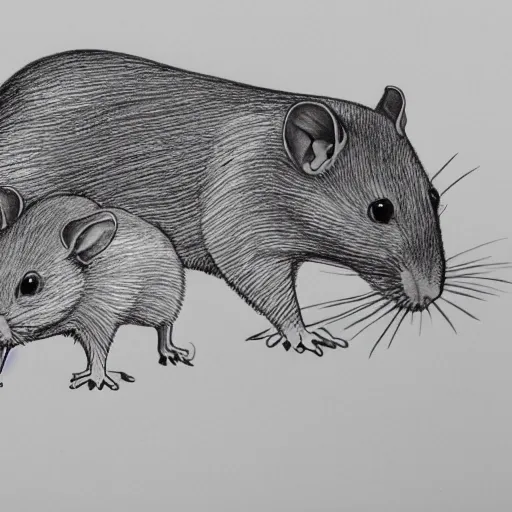 Vector hand drawn illustrations. Cute realistic rat. 2633353 Vector Art at  Vecteezy
