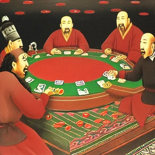 Genghis Khan playing poker