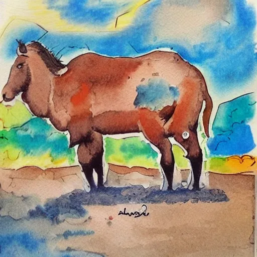 mongolian, Water Color