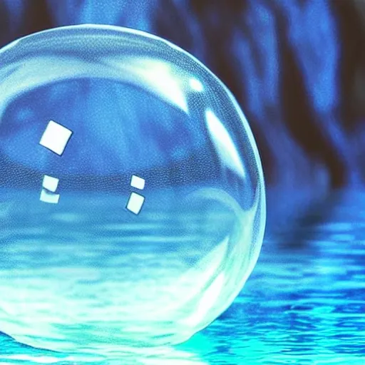 Bubble, arcane style, blue, water, Computer art


