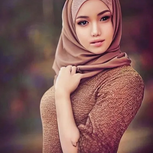 Realistic Sexy Girl Hijab Busty Beautiful Arthubai 