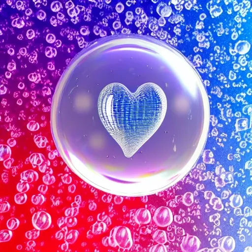 bubble, water, blue
, 3D, heart, brilliant