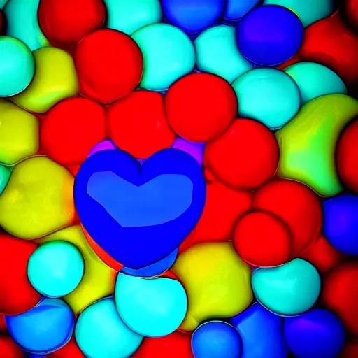 bubble, water, blue
, 3D, heart, brilliant