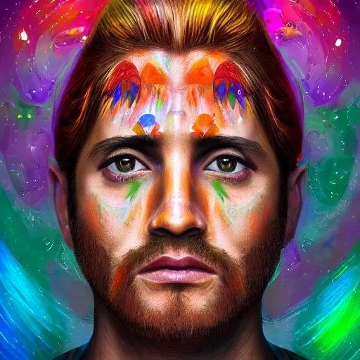 ultra realistic photo portrait of Juan PAblo II, colorful, painting burst, beautiful symmetrical face, nonchalant kind look, realistic round eyes, tone mapped, intricate, elegant, highly detailed, digital painting, artstation, concept art, smooth, sharp focus, illustration, dreamy magical atmosphere,  4k, 8k