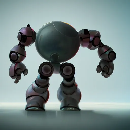 arcane style, cool small spherical male robot, no torso, two square eyes, short legs, metal walker game, cell shaded, 4 k, concept art, by wlop, sharp focus, volumetric lighting, cinematic lighting, studio quality

