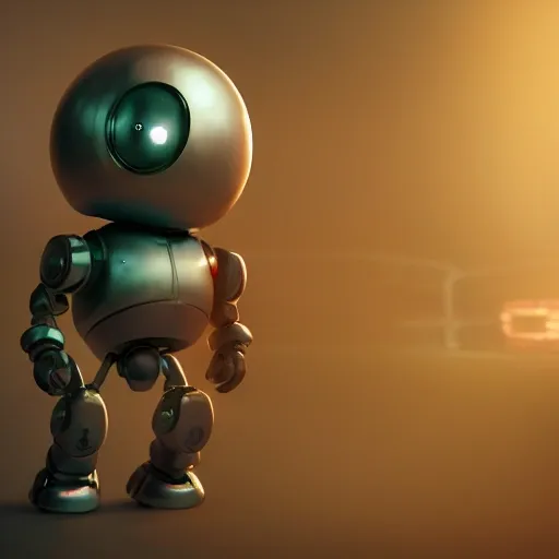 arcane style, cool small spherical male robot, no torso, two square eyes, short legs, metal walker game, cell shaded, 4 k, concept art, by wlop, sharp focus, volumetric lighting, cinematic lighting, studio quality

