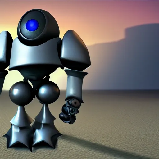 arcane style, small round robot, metal walker gba game, cell shaded, 4 k, concept art, sharp focus, volumetric lighting, cinematic lighting, studio quality

