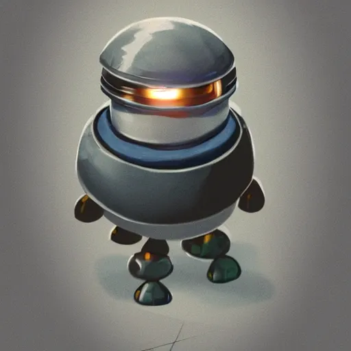 arcane style, small round robot, metal walker gba game, cell shaded, 4 k, by rodrigo-vega, concept art, sharp focus, volumetric lighting, cinematic lighting, studio quality

