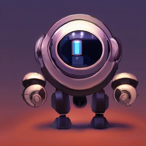 arcane style, small round robot, metal walker gba game, like Wheatley, cell shaded, 4 k, by rodrigo-vega, concept art, sharp focus, volumetric lighting, cinematic lighting, studio quality

