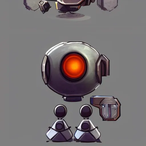 arcane style, small round robot, metal walker gba game, like Wheatley, cell shaded, 4 k, by wlop, concept art, sharp focus, volumetric lighting, cinematic lighting, studio quality

