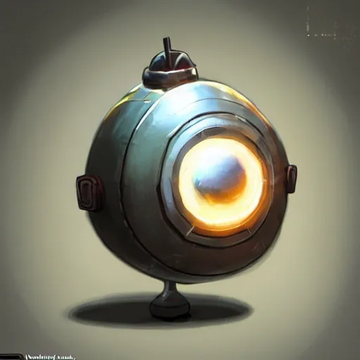 arcane style, small round robot, metal walker gba game, like Wheatley, cell shaded, 4 k, by wlop, concept art, sharp focus, volumetric lighting, cinematic lighting, studio quality

