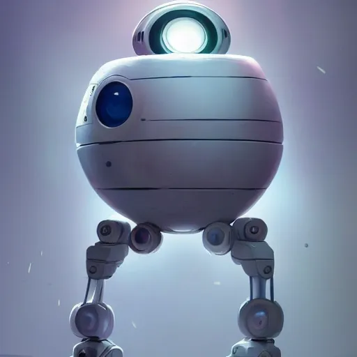 arcane style, small round robot with small legs, like Wheatley with two rectangular eyes, cell shaded, 4 k, by lop, ilya kuvshinov, artgerm, krenz cushart, greg rutkowski, concept art, sharp focus, volumetric lighting, cinematic lighting, studio quality

