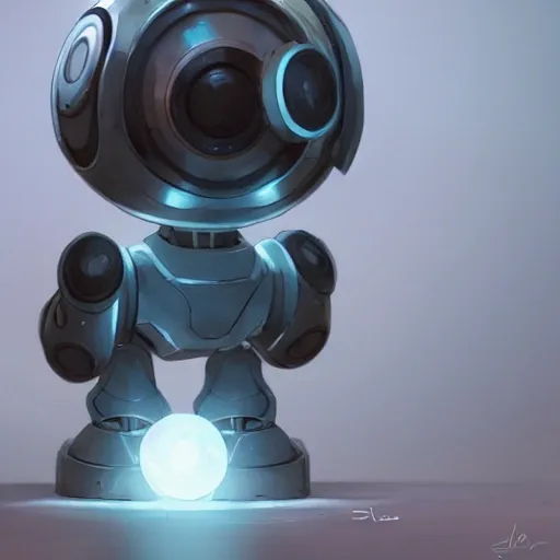 arcane style, small round robot with small legs, like Wheatley with two rectangular eyes, cell shaded, 4 k, by lop, ilya kuvshinov, artgerm, krenz cushart, greg rutkowski, concept art, sharp focus, volumetric lighting, cinematic lighting, studio quality

