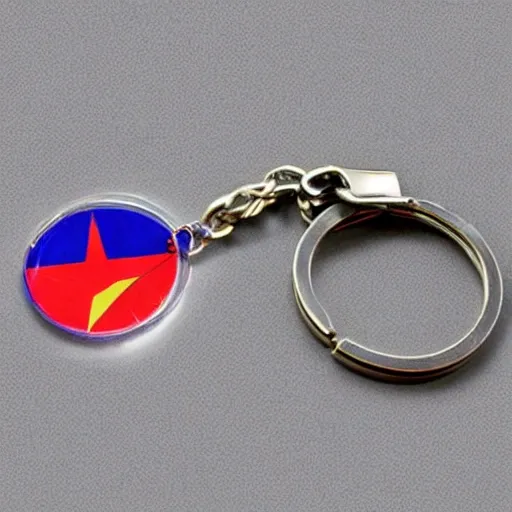 A keychain is shaped with a Viet Nam map on half of its side and the phrase "pray for Viet Nam" on the other side
