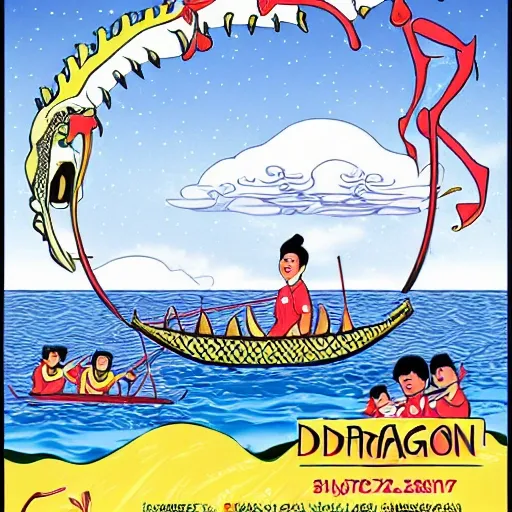 dragon boat festival poster, Cartoon