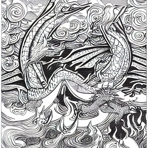 dragon boat festival poster, Pencil Sketch, Trippy