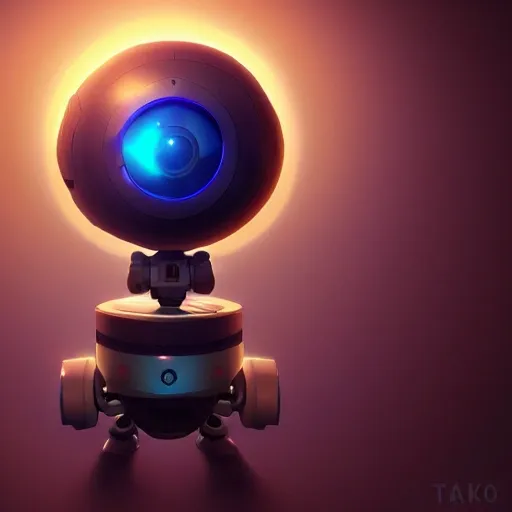 arcane style, small round robot with small arms, like Wheatley with two rectangular eyes, cell shaded, 4 k, by Takeshi Koike, concept art, sharp focus, volumetric lighting, cinematic lighting, studio quality

