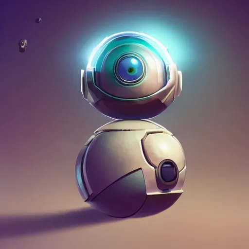 arcane style, small round robot with small arms, like Wheatley with two rectangular eyes, cell shaded, 4 k, by Takeshi Koike, concept art, sharp focus, volumetric lighting, cinematic lighting, studio quality

